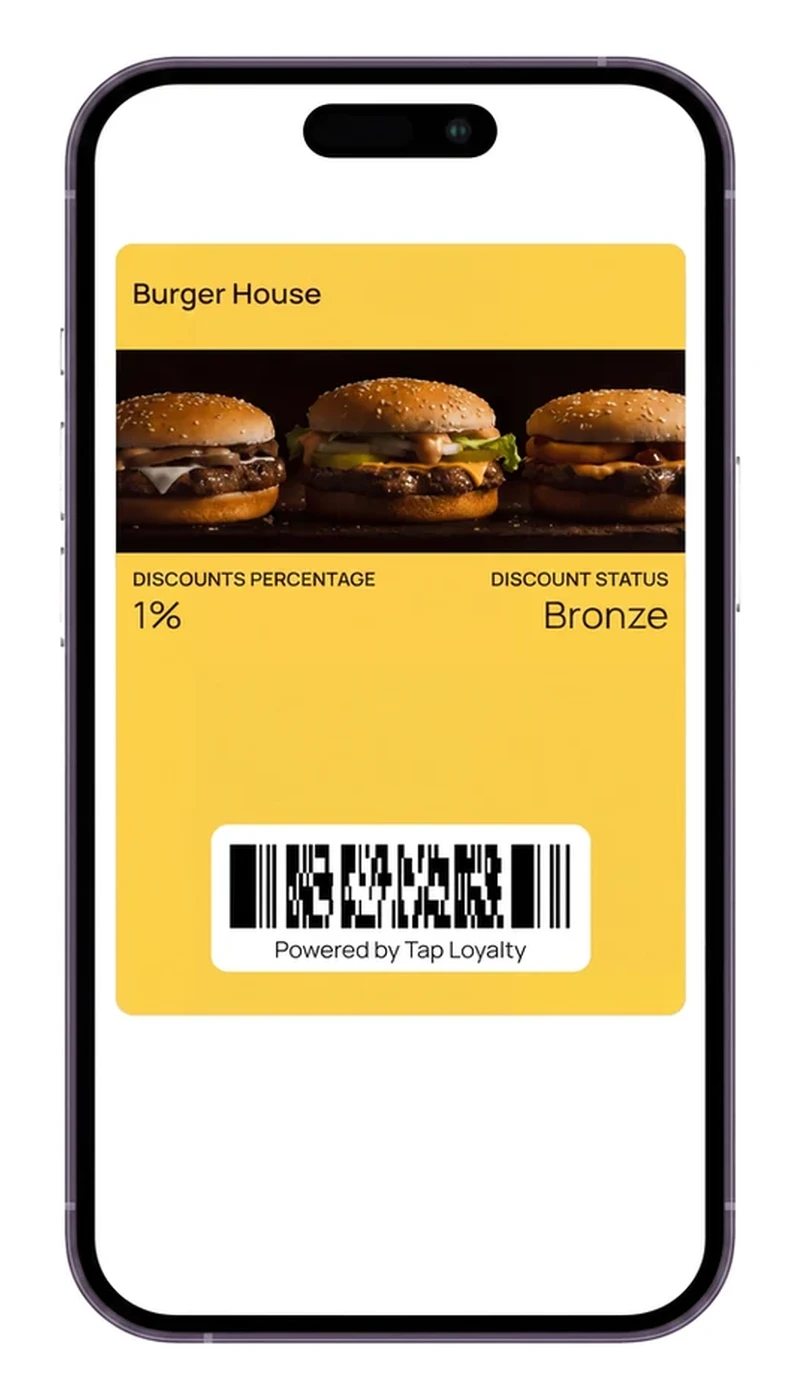 Digital discount loyalty card for repeat customers
