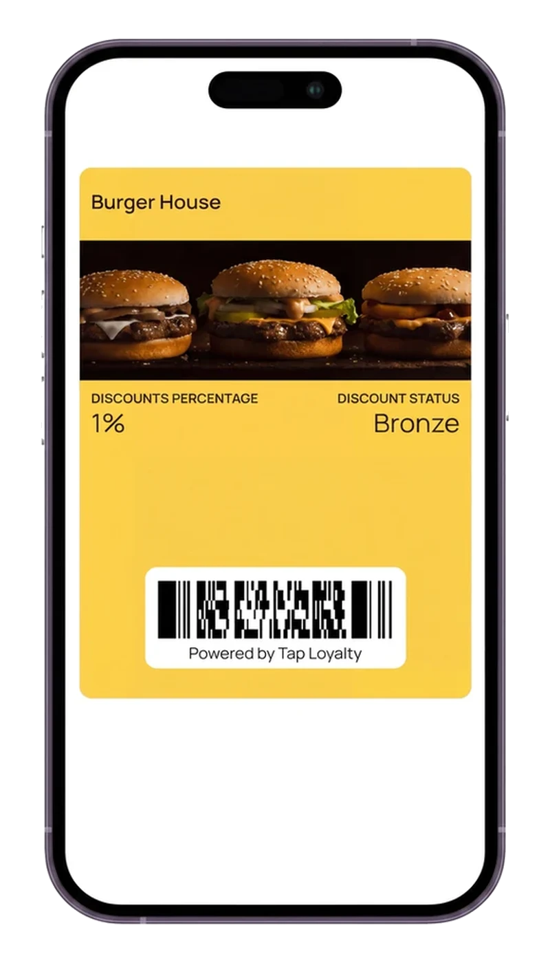 Example digital discount card for a neighbourhood bakery
