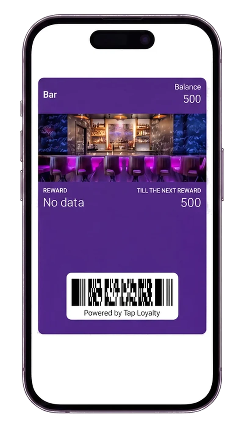 Example digital reward points card for an Italian restaurant